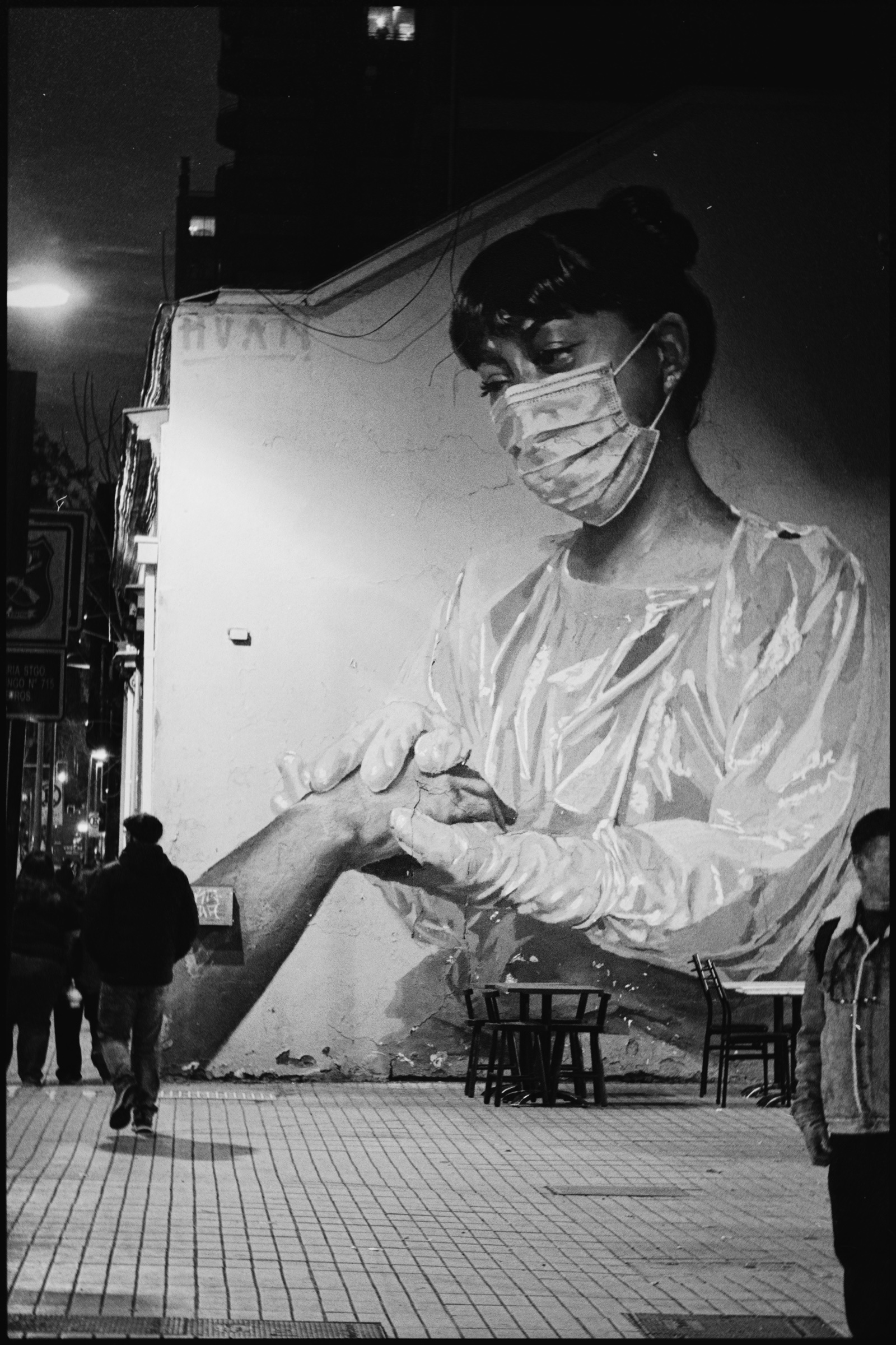 Mural frente a Café Triciclo en calle Miraflores